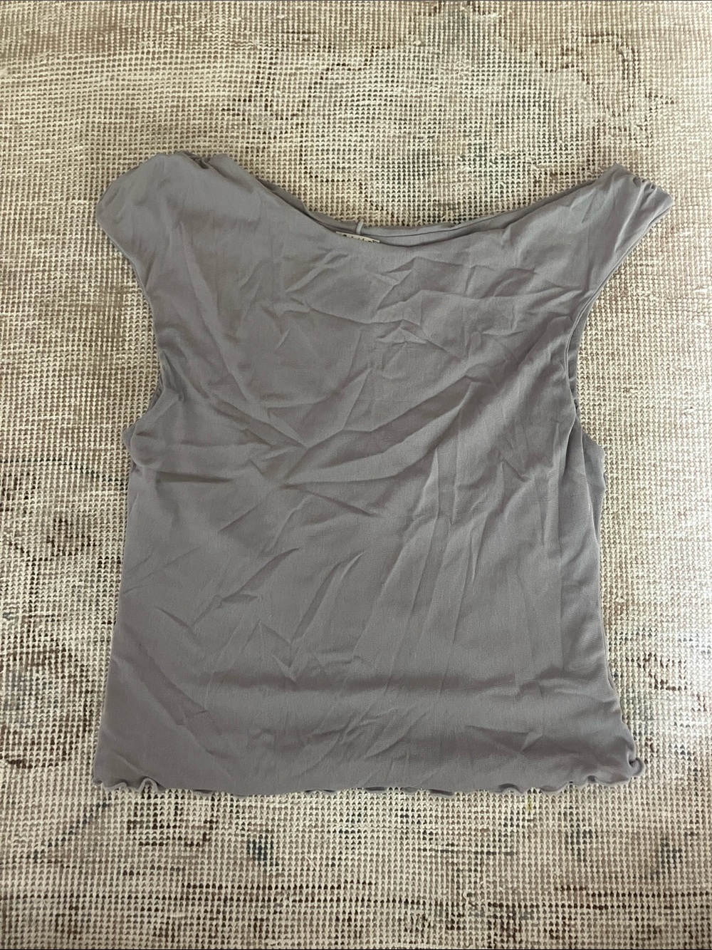 Free People Taupe Gray Boatneck Tank Top